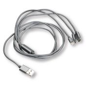 Cable de carga USB 3 en 1: micro USB, Tipo-C y Lightning