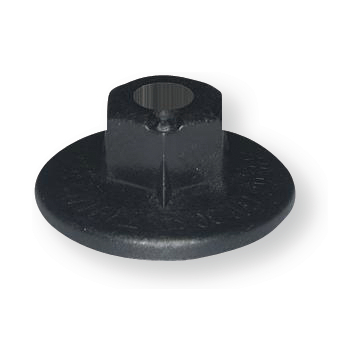 Kunststoffmutter Ø5, Höhe 10,5 mm, Flansch 22 mm schwarz