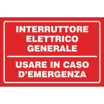 Segnale interruttore generale sicurezza 200x300 mm