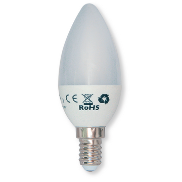 LED žiarovka v tvare sviečky 5W E14, teplá biela