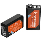 Batterier uppladdningsbara Akku E-Block/6LR61 NiMH 9V 200 mAh