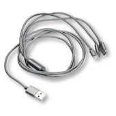 USB nabíjací kabel 3 v 1 - micro USB, Typ-C, Lightning pre iPhone
