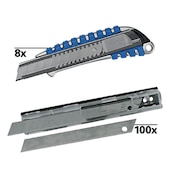 Pack de 8 cutter 18 mm, 100 lames incluses