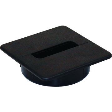 Passe-câble de table Plastwin, Plastique noir, Plastique