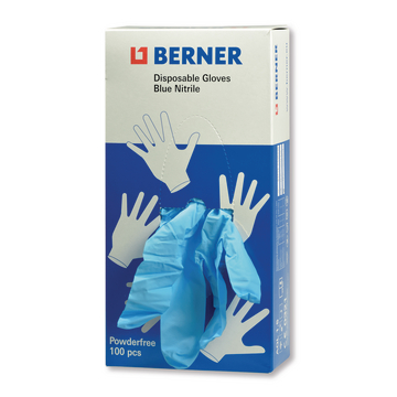 Rękawiczki jednorazowe, nitrylowe, niebieskie, 100 szt., M