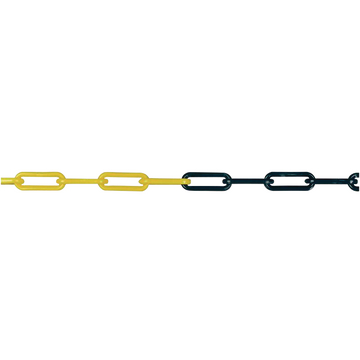 Cadena de delimitación de plástico, color amarillo/negro, 5 metros