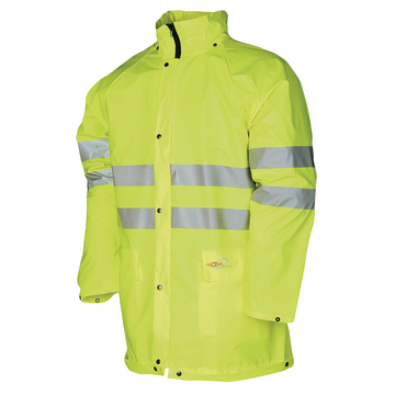 Jachetă de protecţie de ploaie şi avertizare, galben fluorescent, măr. S
