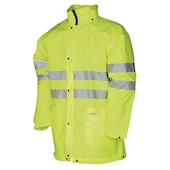 Jachetă de protecţie de ploaie şi avertizare, galben fluorescent, măr. S