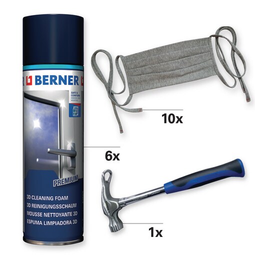 3D Reinigungsschaum + Baumwollmaske inkl. Feierabend-Hammer
