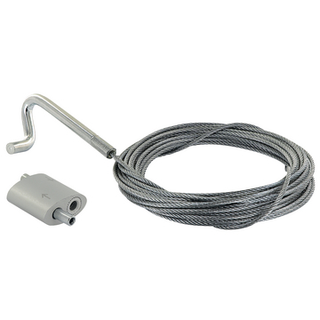 Cable con gancho ( 1 m / Ø1,5 mm /32 Kg ) y brida de bloqueo