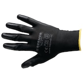 Jemné pletené pracovné rukavice PU Light, čierne, veľ. 7