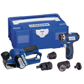 Cordless Drill driver with changeable heads BACDCH 12 V & Cordless planer BACP BL 12 V, in BC+