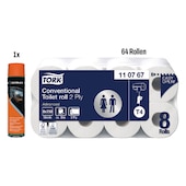 Aktionspaket WC - Lufterfrischer und Toilettenpapier 64 Rollen