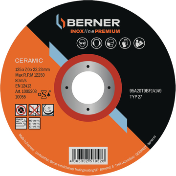 Disc de degroșat INOXline Premium Ceramic 5x7x22,2 12 mm