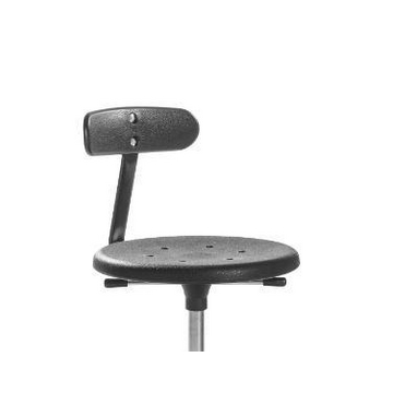 Rygglene for mont.stol, Sort plast, oval form