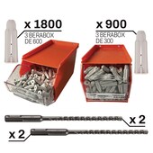 Pack de 6 boites de chevilles PEREFECT + 4 forets SDS+