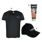 Sonnenschutz, Base Cap + T-Shirt Gr. L