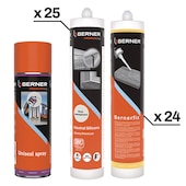 Pack silicone + colle BERNERFIX noir + Uniseal