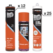Pack silicone + mastic PU noir + Uniseal