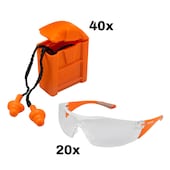 BIG DEAL Occhiali di sicurezza + tappi per le orecchie