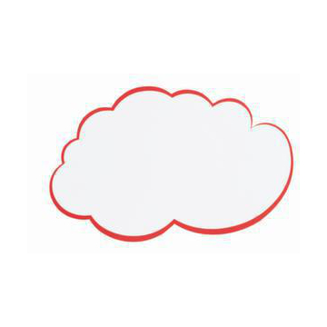 Moderationswolke, Wolke, HxB 250x420mm, Papier, weiß/rot