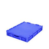 Euronorm-Stapelbehälter,HxLxB 138x800x600mm,43l,PP,blau,Wände geschlossen