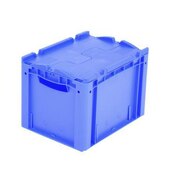 Euronorm-Stapelbehälter,HxLxB 270x400x300mm,25l,PP,blau,Wände geschlossen