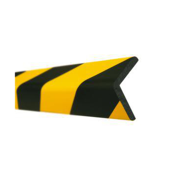 Eckenschutz, Winkel, HxLxB 60x1000x60mm, PU, gelb/schwarz, selbstklebend