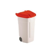 Wertstofftonne,1x100l,HxBxT 850x510x530mm,Korpus PP beige,Deckel PP rot