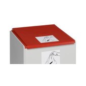 Deckel, f. Wertstoff-Sammelbox 60l, Polystyrol, rot, Aufpreis