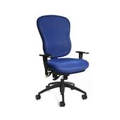 Bürodrehstuhl,Synchronmech.,Sitz Stoff blau,Sitz H 430-550mm,hoher Rücken