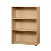 Büroregal, HxBxT 1140x800x330mm, 2xHolzboden, 3 OH, Korpus Buche