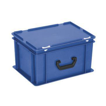 Euronorm-Koffer, HxLxB 235x400x300mm, 21l, PP, blau, Scharnierdeckel
