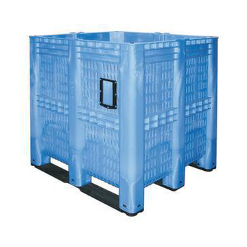 Megabehälter, HxLxB 1250x1300x1150mm, 1400l, PE, blau, Wände durchbrochen