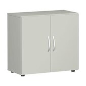 Büroschrank, HxBxT 752x800x420mm, 1xHolzboden, 2 OH, Korpus lichtgrau