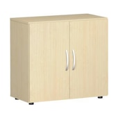 Büroschrank,HxBxT 752x800x420mm,1xHolzboden,2 OH,Korpus Ahorn,Front Ahorn