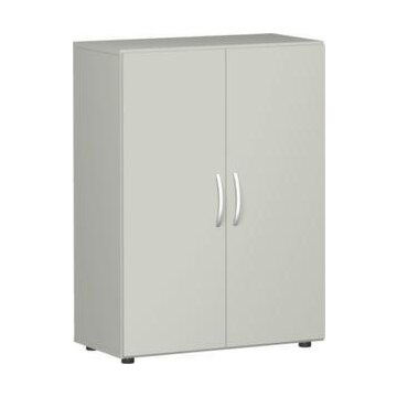 Büroschrank, HxBxT 1104x800x420mm, 2xHolzboden, 3 OH, Korpus lichtgrau