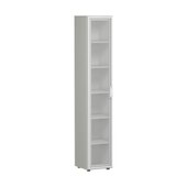 Büroschrank, HxBxT 2160x400x420mm, 5xHolzboden, 6 OH, Korpus lichtgrau