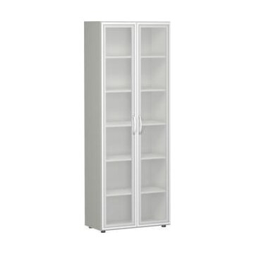 Büroschrank, HxBxT 2160x800x420mm, 5xHolzboden, 6 OH, Korpus lichtgrau