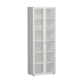 Büroschrank, HxBxT 2160x800x420mm, 5xHolzboden, 6 OH, Korpus lichtgrau