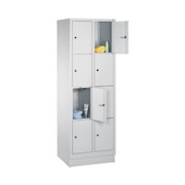 Schließfachschrank,RAL7035,HxBxT 1800x610x500mm,2x4 Fächer,Fach B 300mm