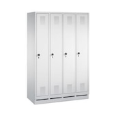 Doppelstöckiger Abteilschrank,RAL7035,HxBxT 1800x1190x500mm,4x2 Abt.