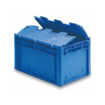 Euronorm-Stapelbehälter,HxLxB 438x600x400mm,79l,PP,blau,Wände geschlossen