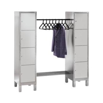 Schließfach-Garderobe,HxBxT 1850x1800x500mm,Korpus RAL7035,Front RAL5010