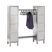 Schließfach-Garderobe,RAL7035,HxBxT 1850x1600x500mm,2x4 Fächer,Zyl.-Schl.