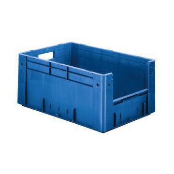 Euronorm-Stapelbehälter,HxLxB 270x600x400mm,50l,PP,blau,Wände geschlossen