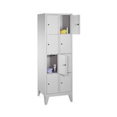 Schließfachschrank,RAL7035,HxBxT 1850x610x500mm,2x4 Fächer,Fach B 300mm