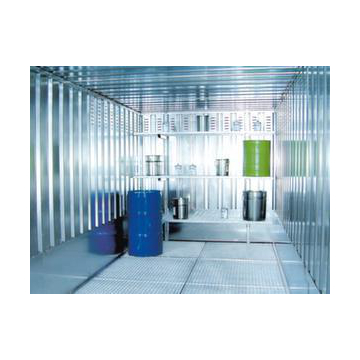 Gitterrostregal, f. Gefahrstoff-Container, BxT 800x500mm, 3xGitterrost