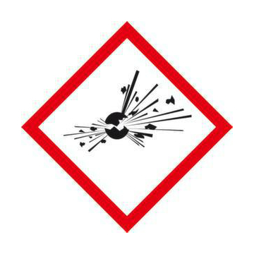 Gefahrensymbol, explosionsgefährlich, Aufkleber, Folie, HxB 25x25mm