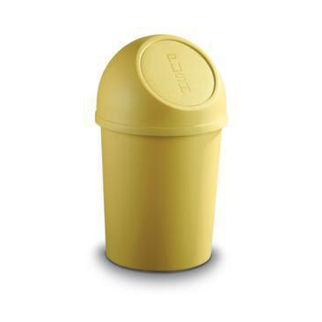 Abfallbehälter, 6l, HxØ 375x214mm, Korpus PP gelb, Deckel PP gelb